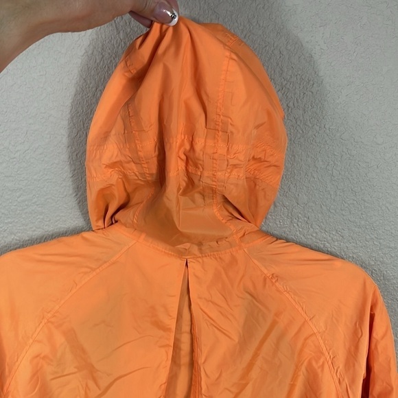 Lululemon Make It Rain Orange Jacket Rain Coat Running Windbreaker Hood Sz 6 - Picture 10 of 16